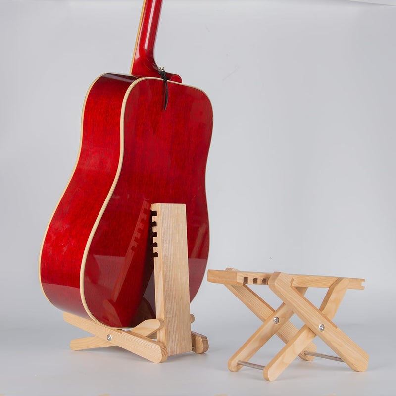 Spike Multifunctional Solid Wood Guitar Footstool Guitar Stand Multifunctional Musical Instrument Accessories Solid Wood Manufacturing Foldable Design (for Acoustic Guitar) - Image 1